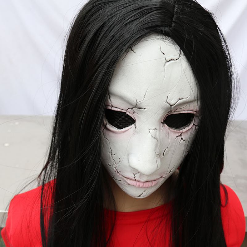 Halloween Mask Horror Haunted House Room Escape Skeleton Female Ghost Zombie Face Hood