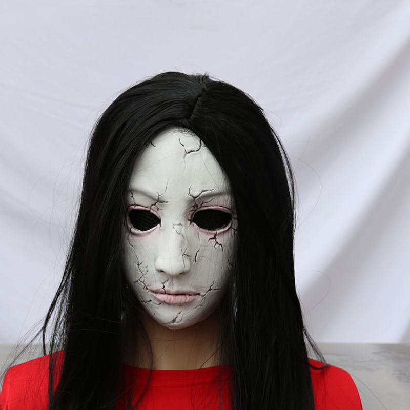 Halloween Mask Horror Haunted House Room Escape Skeleton Female Ghost Zombie Face Hood