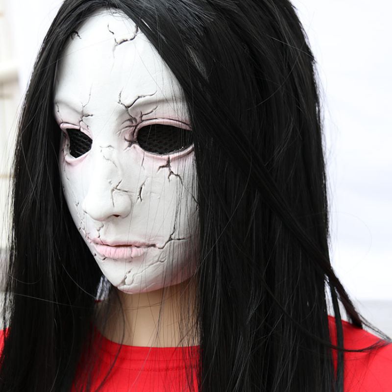 Halloween Mask Horror Haunted House Room Escape Skeleton Female Ghost Zombie Face Hood