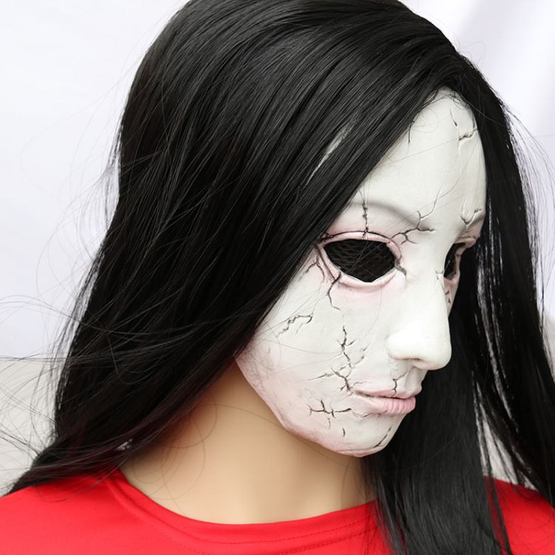 Halloween Mask Horror Haunted House Room Escape Skeleton Female Ghost Zombie Face Hood