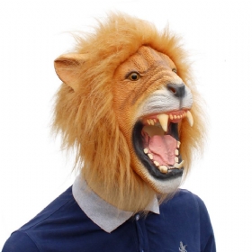 Halloween New Animal Lion Latex Mask Party Dance Cocktail Props 37*32*27