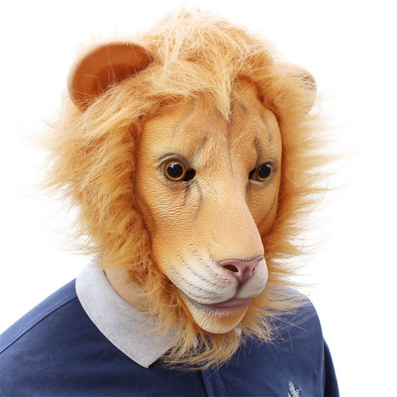 Halloween New Animal Lion Latex Mask Party Dance Cocktail Props 37*32*27