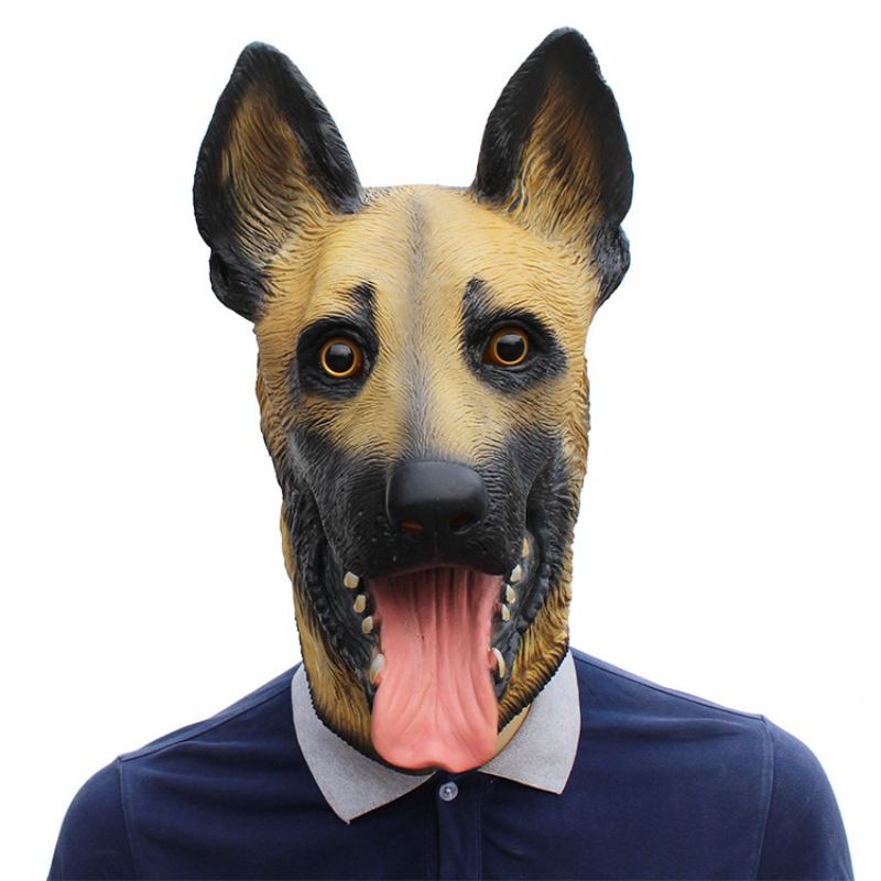 Halloween New Dog Animal Mask Party Dance Bar Wolf Dog Latex Headgear