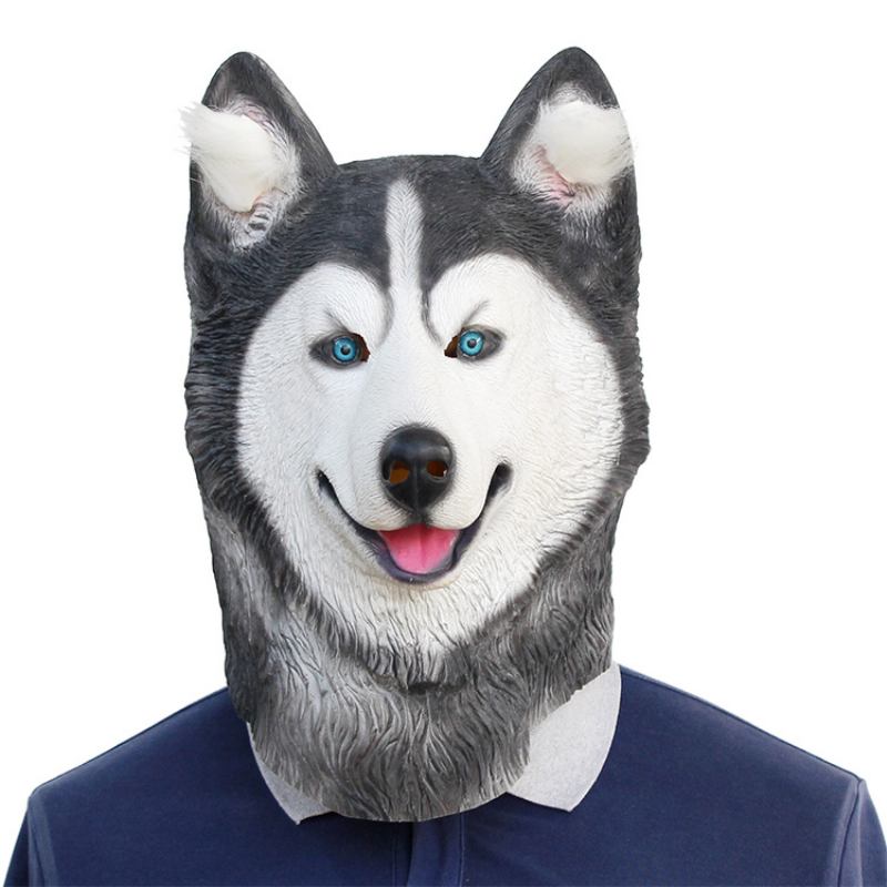 Halloween New Dog Animal Mask Party Dance Bar Wolf Dog Latex Headgear