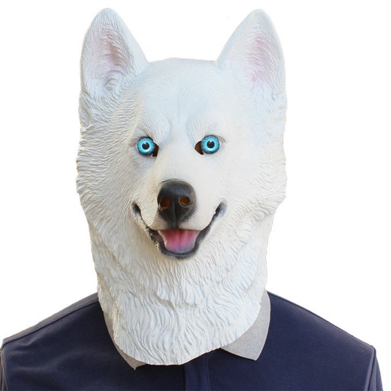 Halloween New Dog Animal Mask Party Dance Bar Wolf Dog Latex Headgear