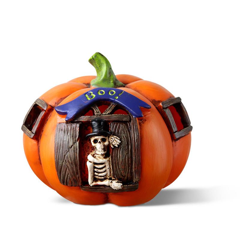 Halloween Resin Pumpkin Lantern Ghost Mall Desktop Atmosphere Led Skull Head Lamp Bar Μυστικό Δωμάτιο Στοιχειωμένο Σπίτι Διακόσμηση