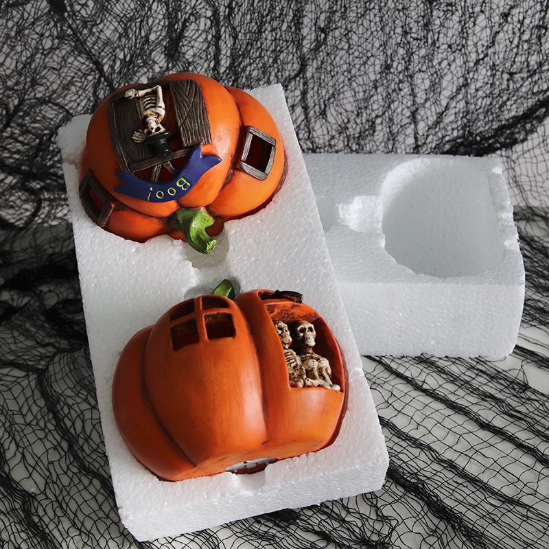 Halloween Resin Pumpkin Lantern Ghost Mall Desktop Atmosphere Led Skull Head Lamp Bar Μυστικό Δωμάτιο Στοιχειωμένο Σπίτι Διακόσμηση