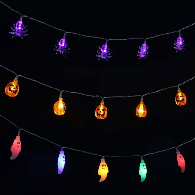 Halloween Spider Λάμπα Led String Battery Box Διακοσμητικό Φωτιστικό Theme Party Διακόσμηση Πολύχρωμο Για Σαλόνι Ξενοδοχείου Αίθουσα Τραγουδιού