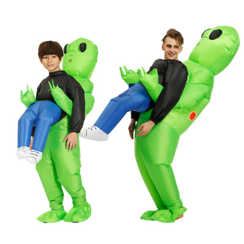 Hot Green Alien Φουσκωτό Κοστούμι Cosplay Funny Blow Up Suit Πάρτι Φανταστικό Φόρεμα Αποκριάτικη Στολή Για Ενήλικα Παιδιά