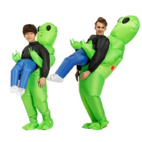 Hot Green Alien Φουσκωτό Κοστούμι Cosplay Funny Blow Up Suit Πάρτι Φανταστικό Φόρεμα Αποκριάτικη Στολή Για Ενήλικα Παιδιά