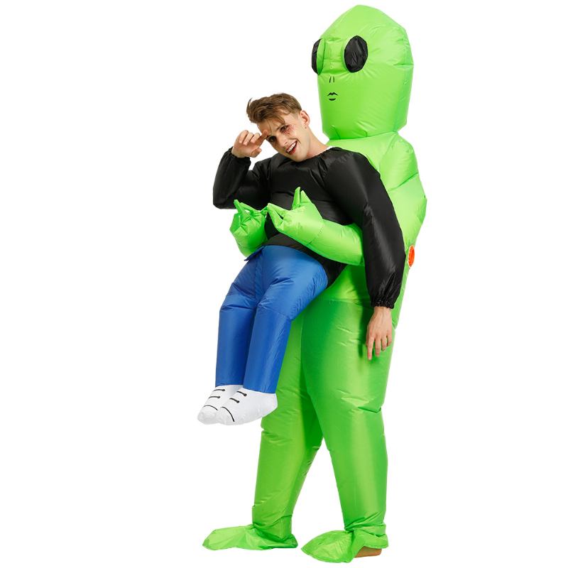 Hot Green Alien Φουσκωτό Κοστούμι Cosplay Funny Blow Up Suit Πάρτι Φανταστικό Φόρεμα Αποκριάτικη Στολή Για Ενήλικα Παιδιά