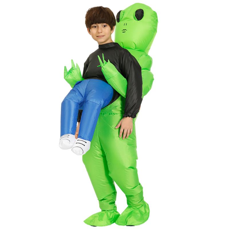 Hot Green Alien Φουσκωτό Κοστούμι Cosplay Funny Blow Up Suit Πάρτι Φανταστικό Φόρεμα Αποκριάτικη Στολή Για Ενήλικα Παιδιά