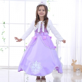 Κορίτσια Σοφία Φανταστικό Φόρεμα Cosplay Πριγκίπισσα Παιδική Στολή Πουφ Μανίκι Κέντημα Μπάλα Παιδικά Φορέματα Χάλοουιν