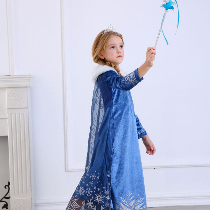 Κοστούμια Snow Queen Princess Dress Elsa Anna Cosplay Με Όμορφο Μανδύα Για Κορίτσια Πριγκίπισσα Στο Πάρτι