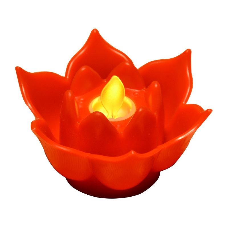 Led Electronic Candle Lotus Lamp Swing Movement Creative Wishing Βουδιστικό Πλαστικό Κερί Προσομοίωσης