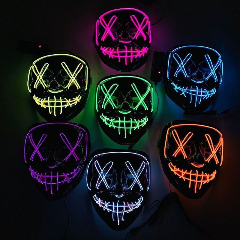 Light Up Mask Led Halloween Led Up Scary Για Το Festival Cosplay