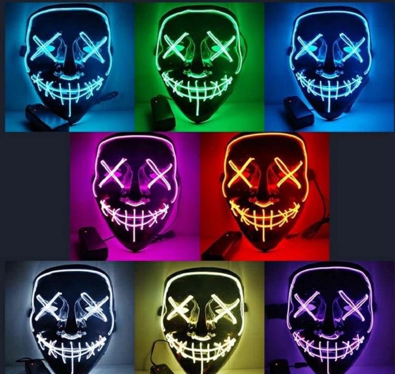 Light Up Mask Led Halloween Led Up Scary Για Το Festival Cosplay