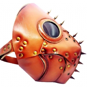 Μάσκα Κεφαλιού Plague Doctor Bird Mask Long Nose Steampunk Rivet Breathable Pu Δερμάτινη Για Αποκριάτικη Στολή