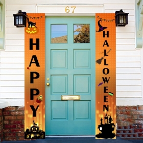 Πανό Για Αποκριάτικες Κουρτίνες Couplet Hanging Flag Ghost Pumpkin Curtain Support Customized Pictures