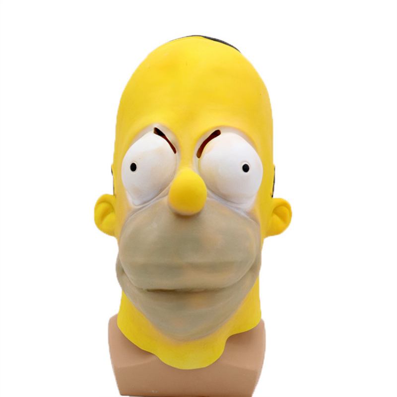 Prom Party Simpson Mask Halloween Latex Cosplay Dress Up Performance Costume Props