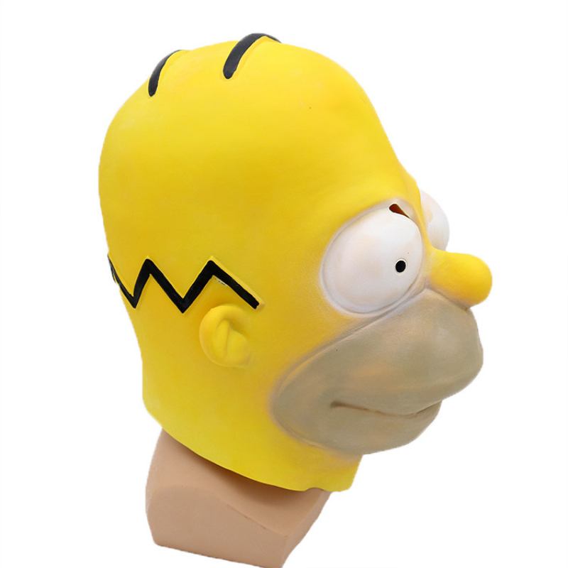 Prom Party Simpson Mask Halloween Latex Cosplay Dress Up Performance Costume Props