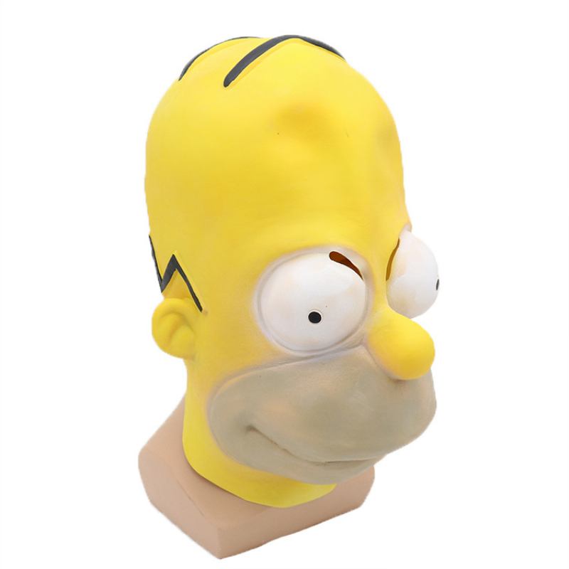 Prom Party Simpson Mask Halloween Latex Cosplay Dress Up Performance Costume Props