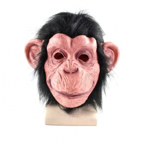 Πρωτοτυπία Λατέξ Από Καουτσούκ Ανατριχιαστική Μάσκα Κεφαλής Γορίλας Μαϊμού Χιμπατζήδων Διακοσμήσεις Κοστουμιών Αποκριάτικου Πάρτι Μαύρο