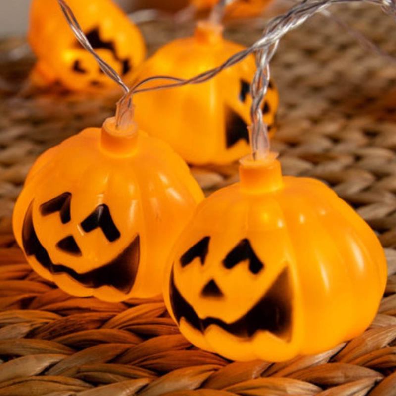 Skeleton Ghost Led String Light Series For Halloween’s Day Decoration Pumpkin Lights Skull Halloween Lighting Chains Spirit Festival Colorful