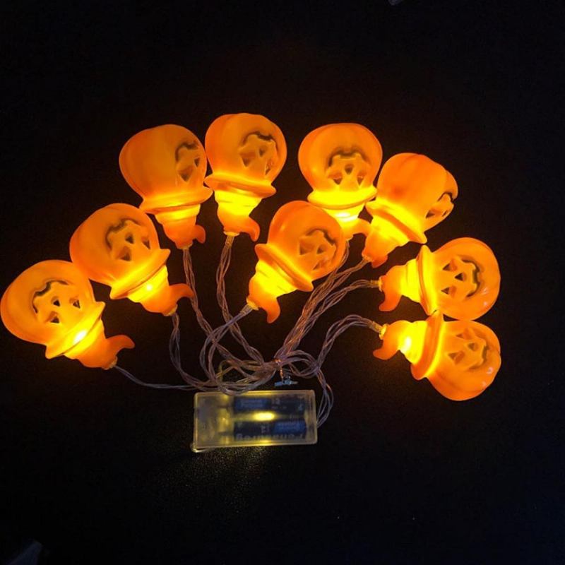 Skeleton Ghost Led String Light Series For Halloween’s Day Decoration Pumpkin Lights Skull Halloween Lighting Chains Spirit Festival Colorful