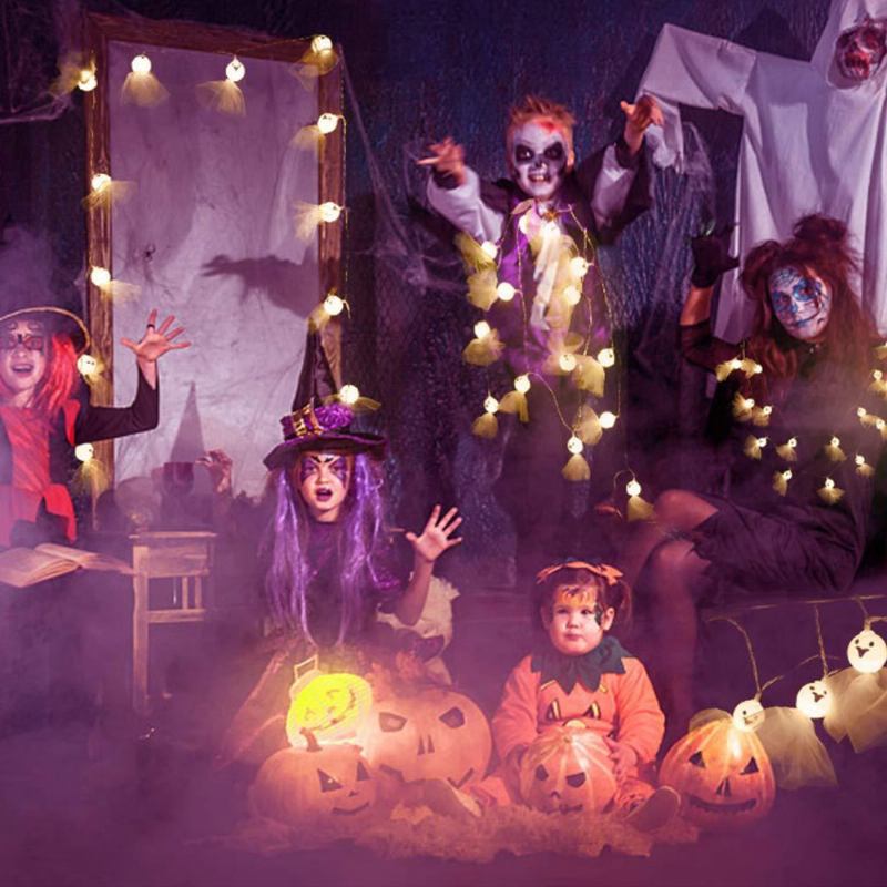 Skeleton Halloween Decoration String Light Battery 10m 6m 3m 2m 1m Lights For Festival Party Indoor And Outdoor Διακόσμηση