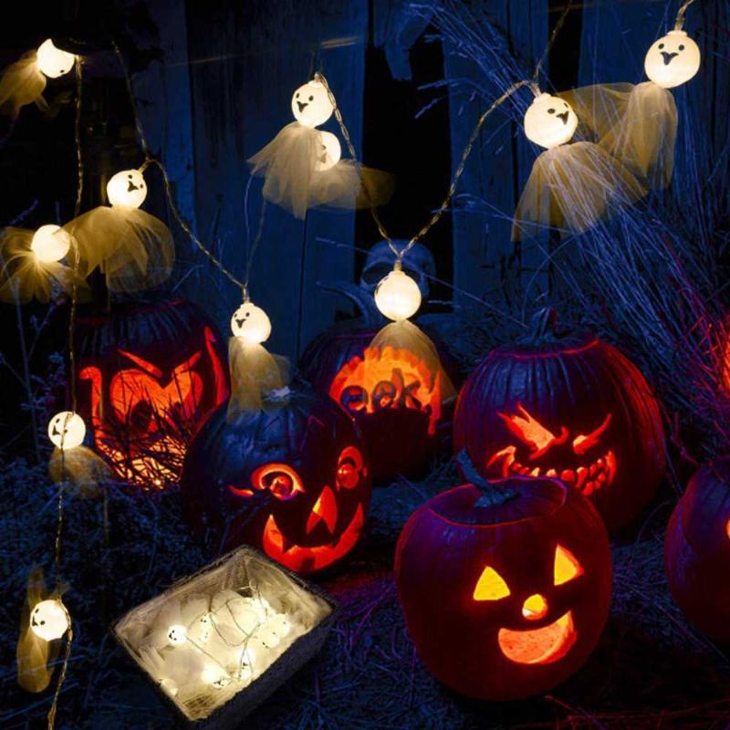 Skeleton Halloween Decoration String Light Battery 10m 6m 3m 2m 1m Lights For Festival Party Indoor And Outdoor Διακόσμηση