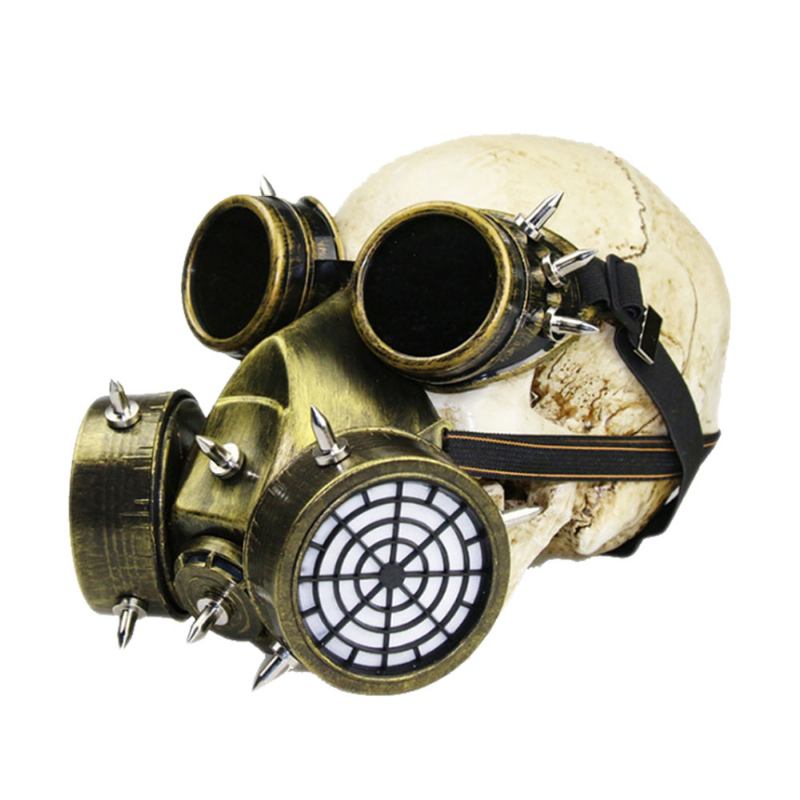 Steampunk Gas Mask Rivet Goggles Resin Skeleton Warrior Death Masquerade Cosplay Αξεσουάρ Για Δώρο Αποκριάτικου Πάρτι