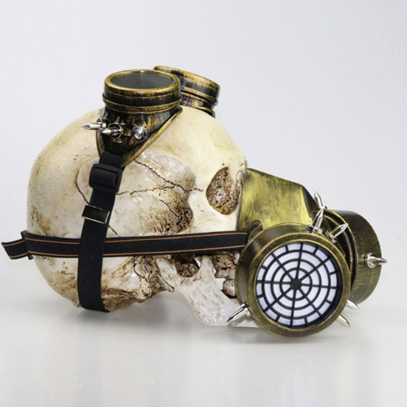 Steampunk Gas Mask Rivet Goggles Resin Skeleton Warrior Death Masquerade Cosplay Αξεσουάρ Για Δώρο Αποκριάτικου Πάρτι