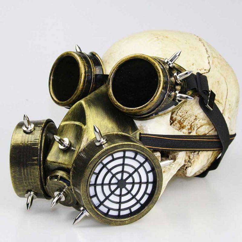 Steampunk Gas Mask Rivet Goggles Resin Skeleton Warrior Death Masquerade Cosplay Αξεσουάρ Για Δώρο Αποκριάτικου Πάρτι