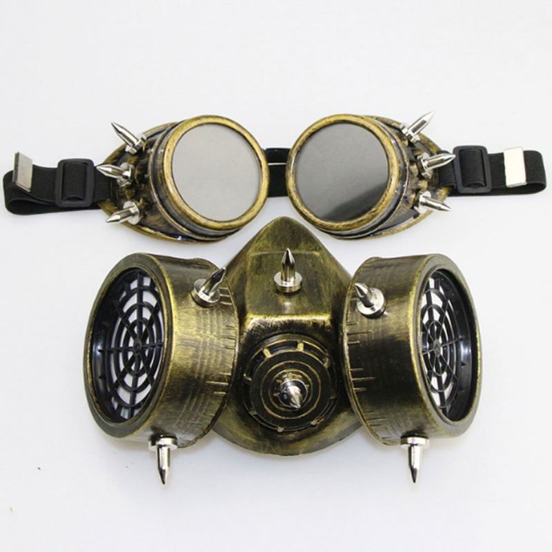 Steampunk Gas Mask Rivet Goggles Resin Skeleton Warrior Death Masquerade Cosplay Αξεσουάρ Για Δώρο Αποκριάτικου Πάρτι