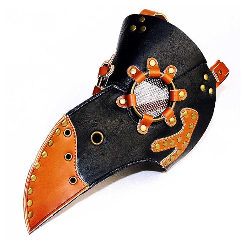 Steampunk Plague Doctor Bird Mask Long Nose Beak Pu Leather For Cosplay Halloween Christmas Costume Props