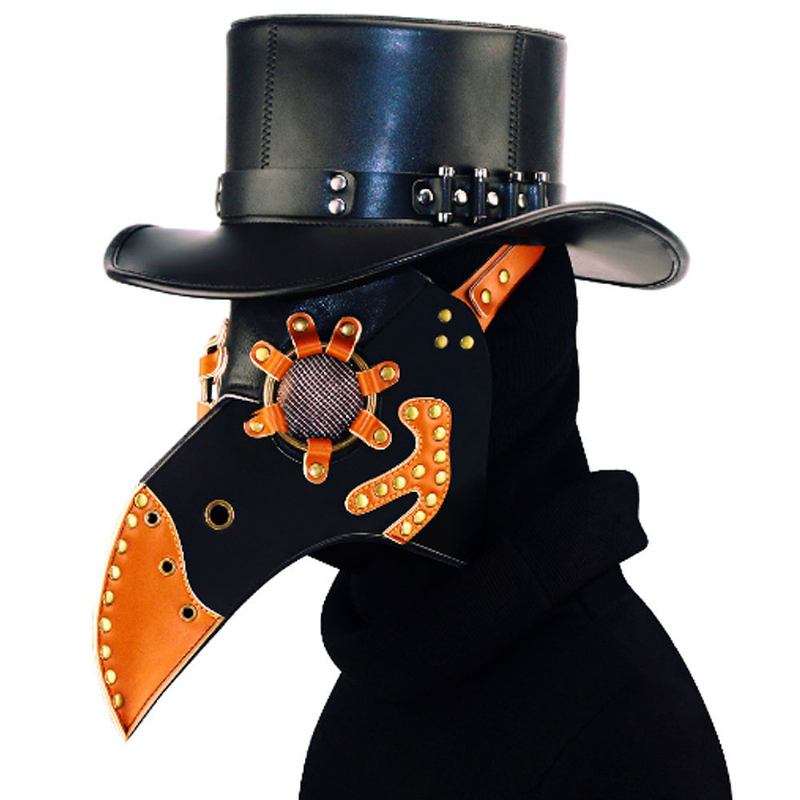 Steampunk Plague Doctor Bird Mask Long Nose Beak Pu Leather For Cosplay Halloween Christmas Costume Props