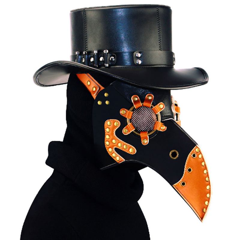 Steampunk Plague Doctor Bird Mask Long Nose Beak Pu Leather For Cosplay Halloween Christmas Costume Props