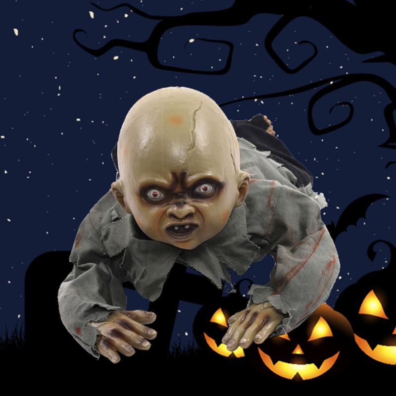 Τρομακτικό Halloween Bar Spook House Διακόσμηση Crawling Baby Ghost Ornament Prop Με Αισθητήρα Αφής Ήχου