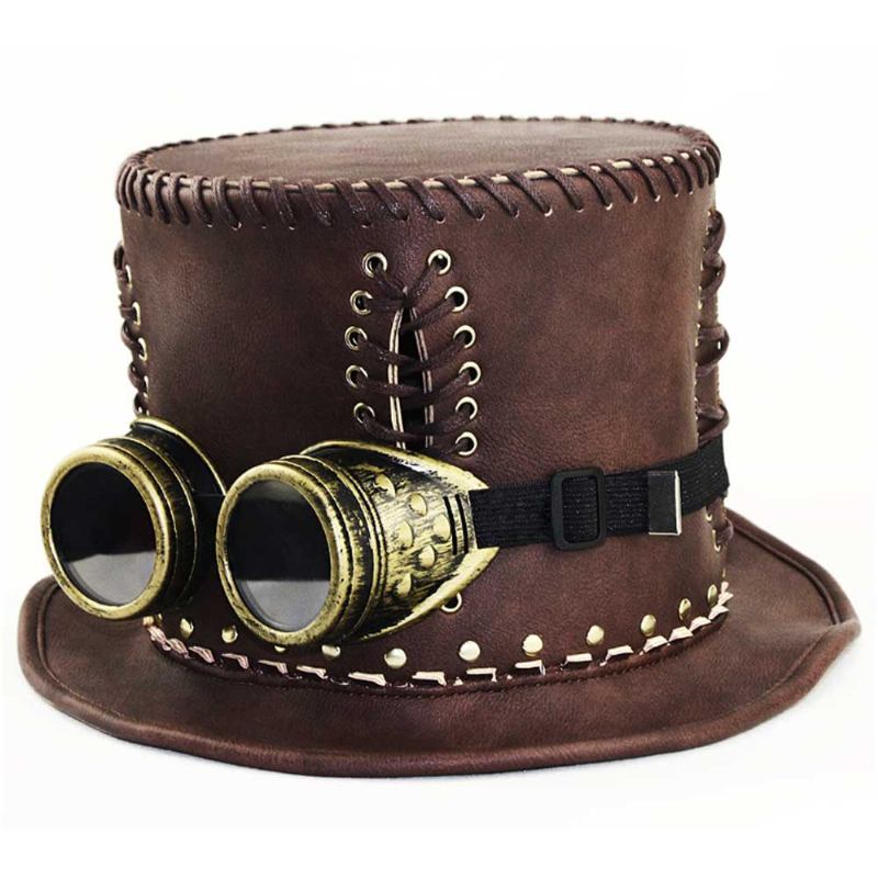 Unisex Καπέλο Steampunk Ρετρό Πανκ Ρουστίκ Pu Δερμάτινο Punk Gentleman Για Κοστούμια Αποκριάτικο Πάρτι