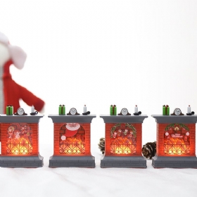 Χριστουγεννιάτικα Λαμπερά Ηλεκτρονικά Κεριά Φωτάκια Κολοκύθας Ξύλο Τζάκι Μικρό Διακόσμηση Με Φλόγα Διακοσμητικά Μπαρ Ντυσίματα