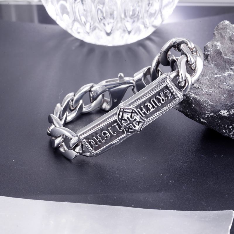 Ανδρικό Βραχιόλι Από Ανοξείδωτο Ατσάλι Punk Cross Titanium Steel Personalized Bracelet