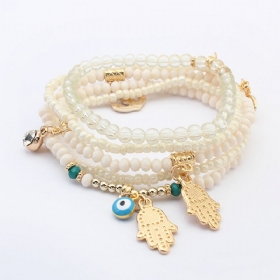 Bohemian Fashion Rice Beads Beaded Multilayer Ελαστικό Βραχιόλι Προσωπικότητα Buddha Heart Ethnic