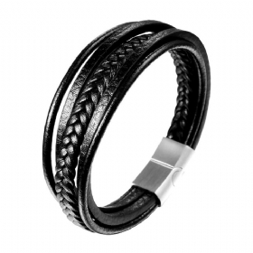 Βραχιόλι Titanium Steel With Personality Stainless Bracelet Δερμάτινο Σχοινί Ανδρικό