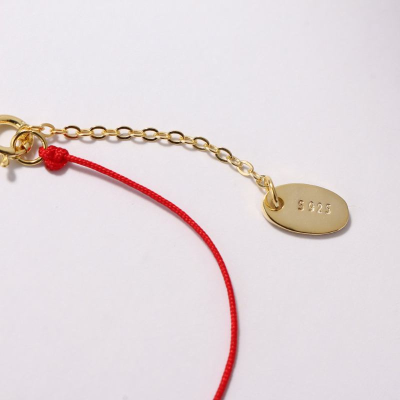 Fashion Lucky Thin Red Rope 925 Ασημένια Βραχιόλια Γυναικεία Elk Deer Zirconia