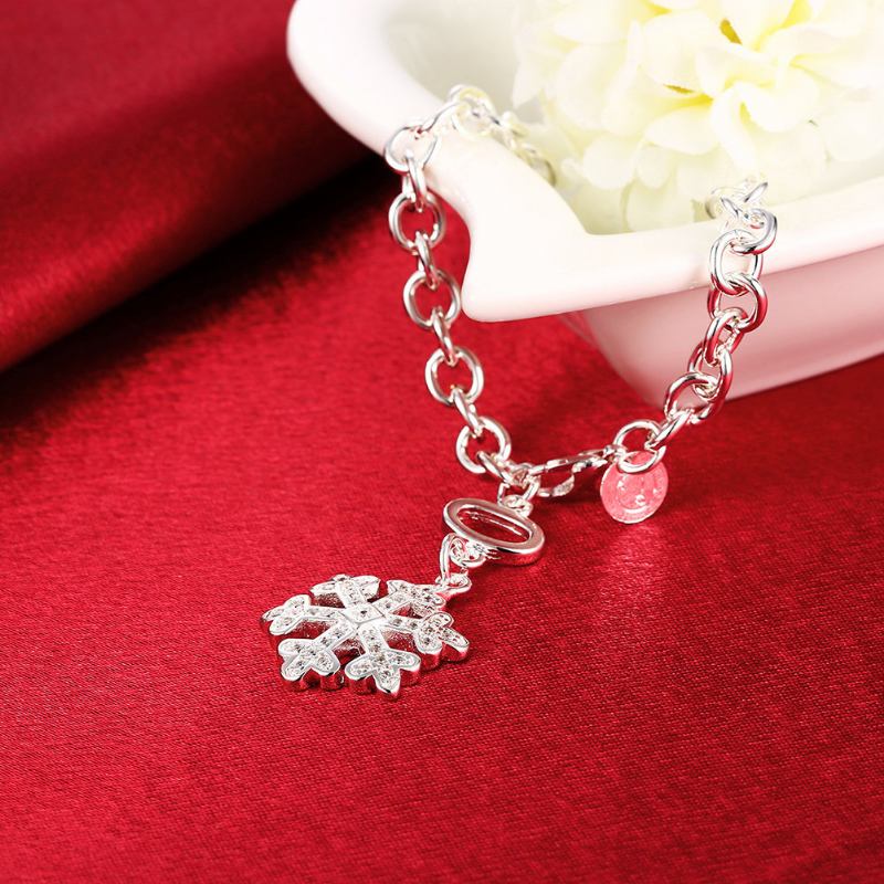 Γυναικείο Βραχιόλι Yueyin Snowflake Rhinestone Ασημένιο