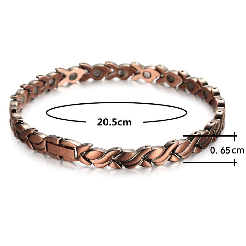 Κόκκινο Χάλκινο Βραχιόλι Pure Copper 3500 Gauss Strong Magnetic Bracelet Μικρό Χρυσόψαρο Μόδας Ψαροκόκαλο Για Γυναίκες