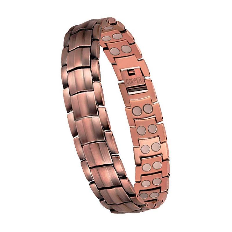 Κόκκινο Χάλκινο Βραχιόλι Pure Magnetic Germanium Μαγνητικό Negative Ion Retro Fashion Bracelet Για Άνδρες