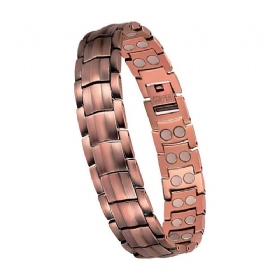 Κόκκινο Χάλκινο Βραχιόλι Pure Magnetic Germanium Μαγνητικό Negative Ion Retro Fashion Bracelet Για Άνδρες