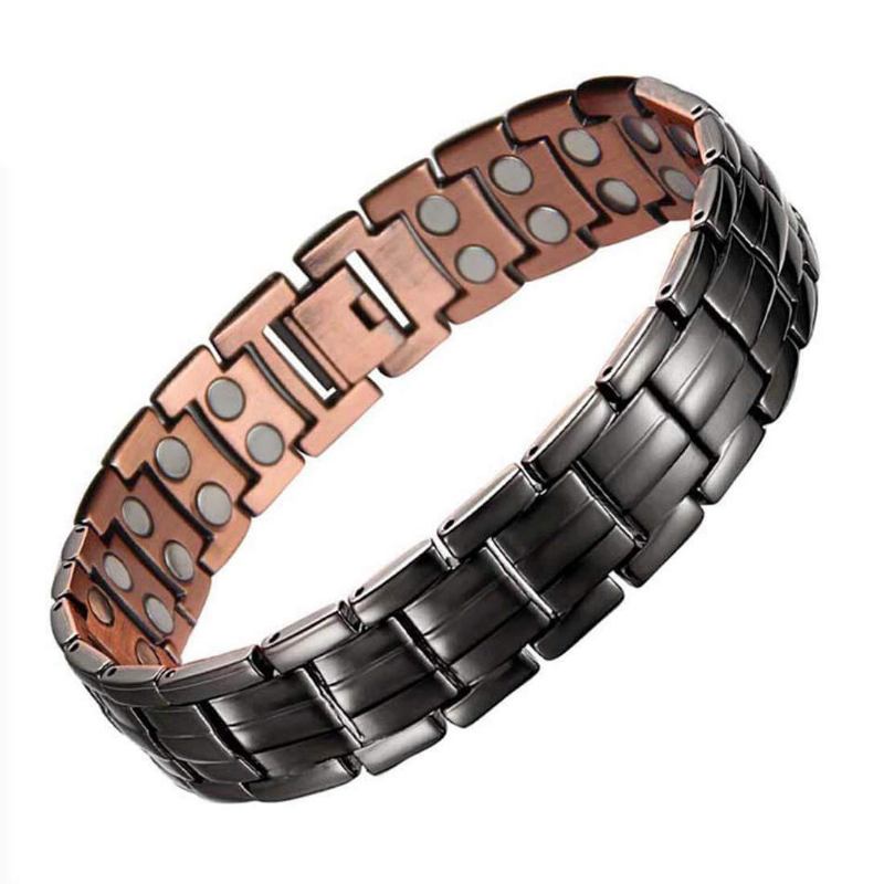 Κόκκινο Χάλκινο Βραχιόλι Pure Magnetic Germanium Μαγνητικό Negative Ion Retro Fashion Bracelet Για Άνδρες